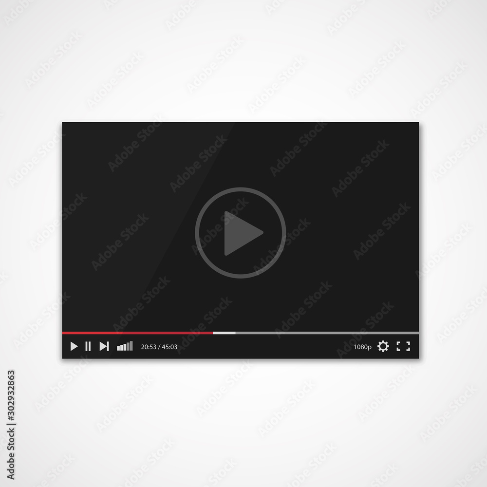 Web video player. Modern design. Vector illustration. EPS10. Web video player. Modern design. Vector illustration. EPS10.