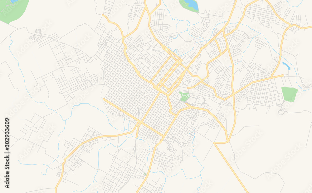 Printable street map of Santana do Livramento, Brazil