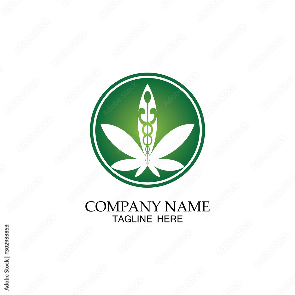 Fototapeta premium Medical marijuana,cannabis medical symbol icon illustration