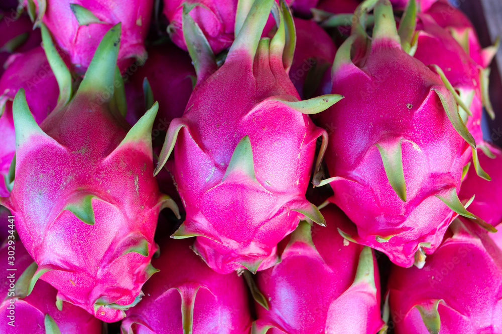 group of pitaya fruit at traditional marketplace in Taiwan group of pitaya fruit at traditional marketplace in Taiwan