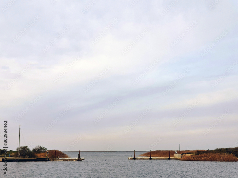 port entrance of a small harbor