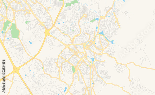 Printable street map of Valinhos  Brazil