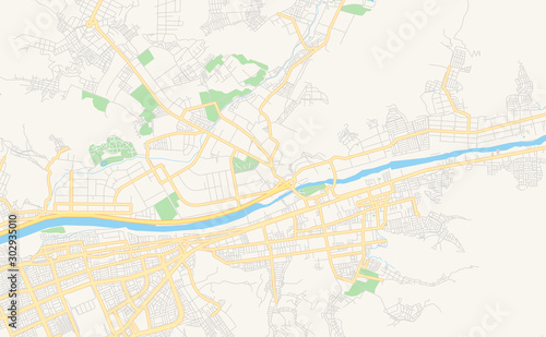 Printable street map of Chosica  Peru