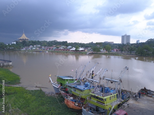 Kuching, Sarawak / Malaysia - November 8 2019: The buildings, landmarks and scenery of Kuching city, capital of Sarawak, Borneo island. Showing the famous landmarks in the Kuching city  photo