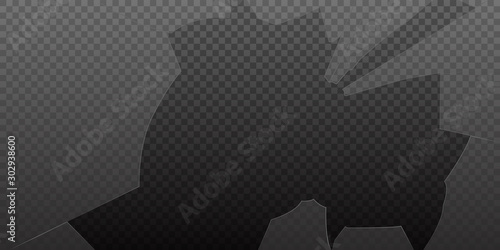 Broken glass isolated on transparent background