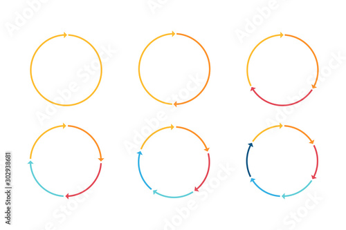 Infographic circle line arrow icon set
