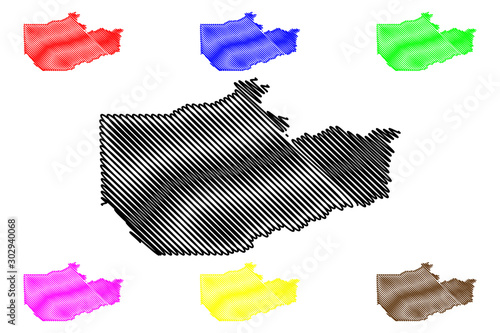 Fairbanks North Star Borough, Alaska (Boroughs and census areas in Alaska, United States of America,USA, U.S., US) map vector illustration, scribble sketch Fairbanks map