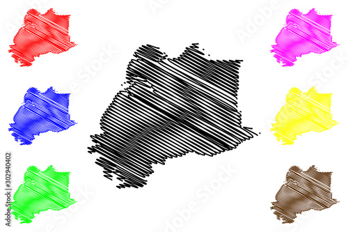 Kusilvak Census Area, Alaska (Boroughs and census areas in Alaska, United States of America,USA, U.S., US) map vector illustration, scribble sketch Wade Hampton map