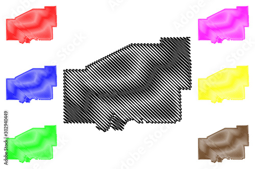 Matanuska-Susitna Borough, Alaska (Boroughs and census areas in Alaska, United States of America,USA, U.S., US) map vector illustration, scribble sketch Mat-Su Borough map