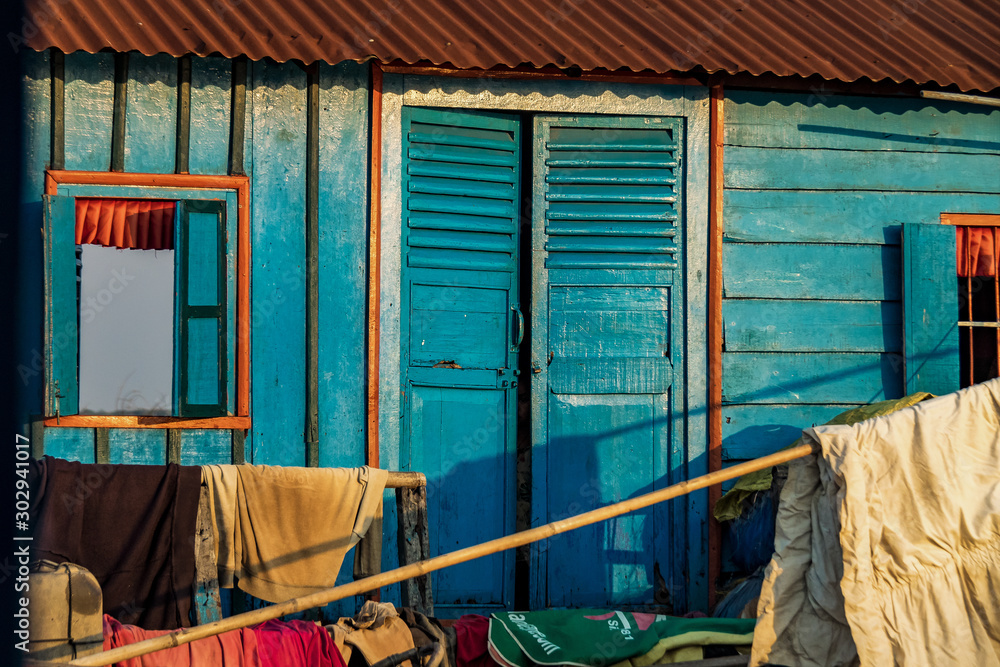 Obraz premium Floating village, Cambodia, Tonle Sap, Koh Rong island.