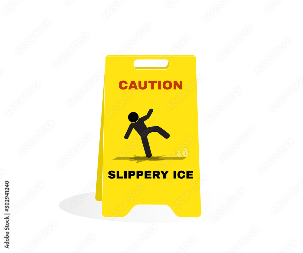 Accident Prevention Signs Caution Plate With Message Caution Slippery Ice Beware And Careful 4496