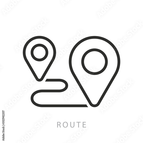 Route icon or logo in modern line style