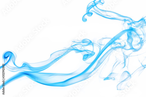 Abstract colored smoke isolated in white background