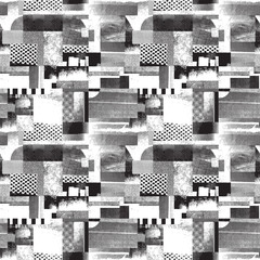 Fotobehang Grijs patronen Retro grunge geometrisch vintage patroon  © Aleksandra Novakovic