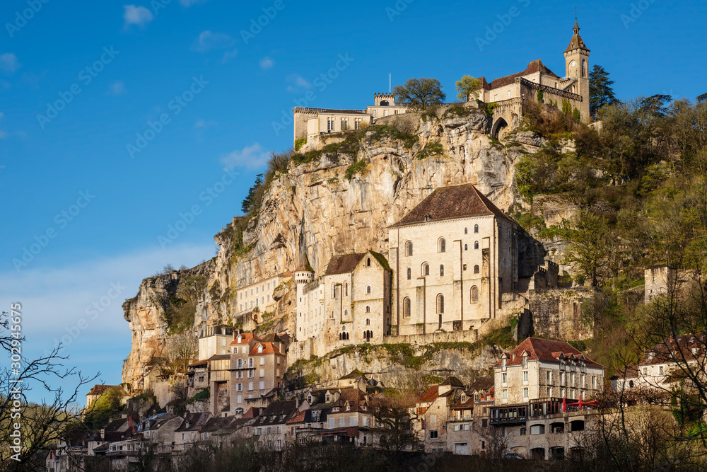 Spectacular Rocamadour village on a rock, France