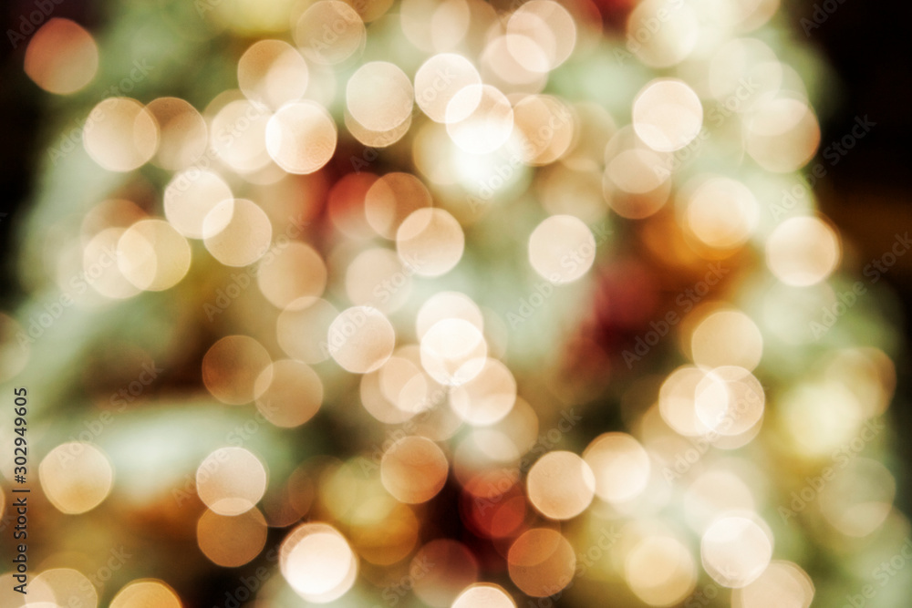 Christmas tree decoration lighting with blur effect Christmas tree decoration lighting with blur effect