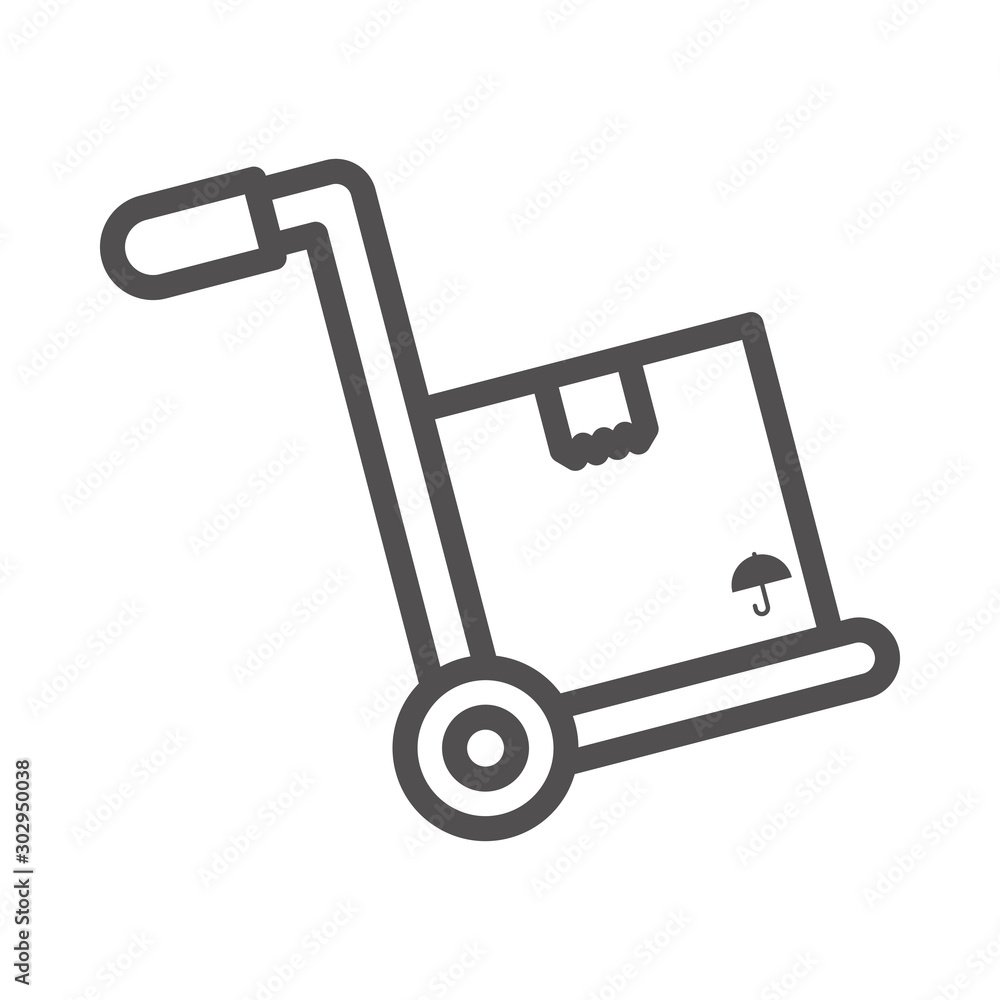 Hand Truck Vector illustration. Quality design element Line Icon. Hand Truck Vector illustration. Quality design element Line Icon.