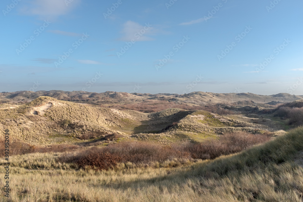 View from a peak on a dune landscape