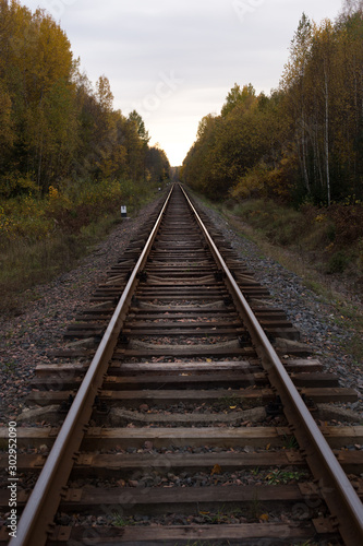 Railway going to the horizon