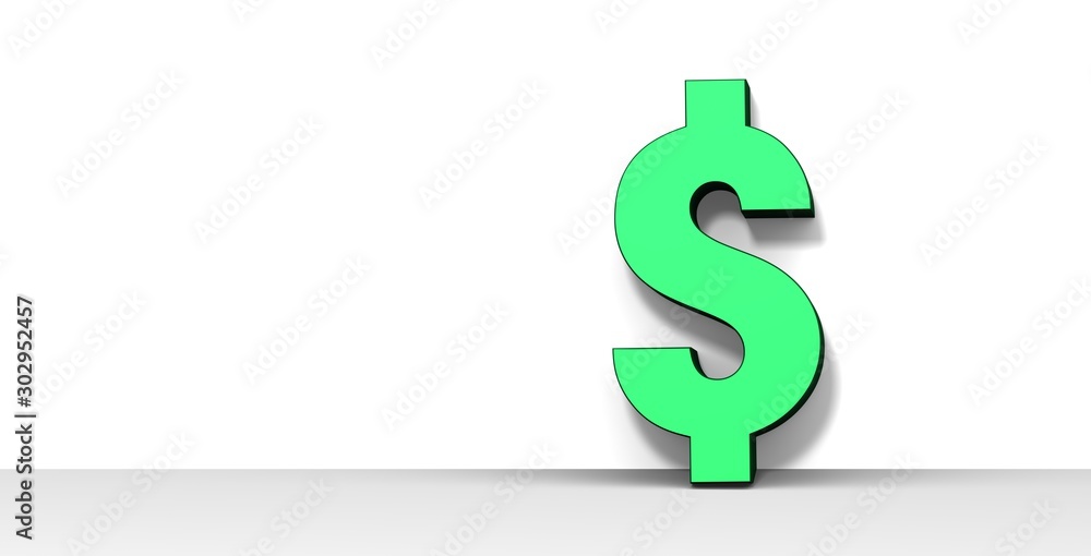 dolalr sign green 3d render symbol dolalr sign green 3d render symbol