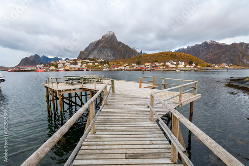 beautiful town of reine at lofoten islands  norway