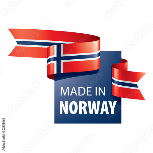 Norway flag, vector illustration on a white background