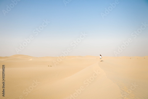 Girl walking in the Dubai Desert alone