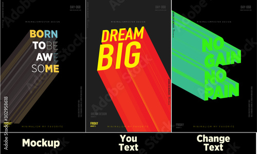 modern  black poster text Mockup  Full Editable