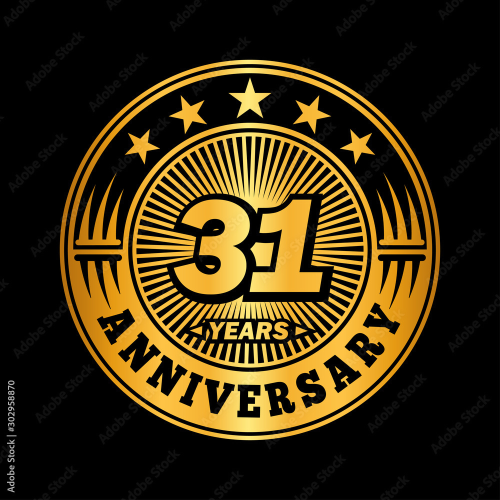 31 years anniversary celebration logo design. Vector and illustration.
