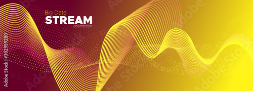 Tech Poster. Light Particle Motion. Big Data 