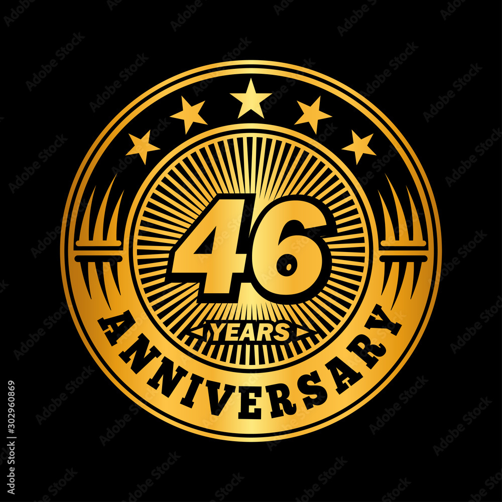 46 years anniversary celebration logo design. Vector and illustration.