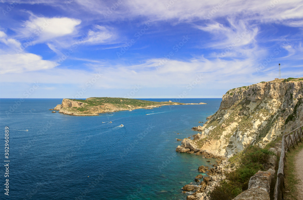 The archipelago of Tremiti Island: view of Capraia islet from the nearby San Nicola island. The archipelago is located in Gargano National Park (Apulia) Italy.