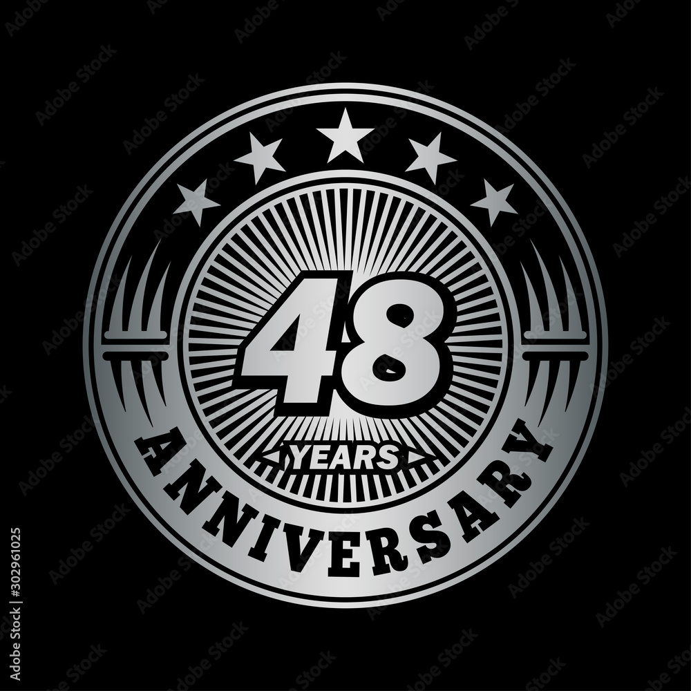 48 years anniversary celebration logo design. Vector and illustration.