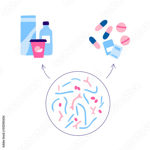 Vector isolated illustration of probiotic 