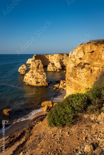 Coastal cliffs and beaches along the Percurso dos Sete Vales trail  Portugal.
