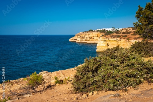 Coastal cliffs and beaches along the Percurso dos Sete Vales trail, Portugal. photo