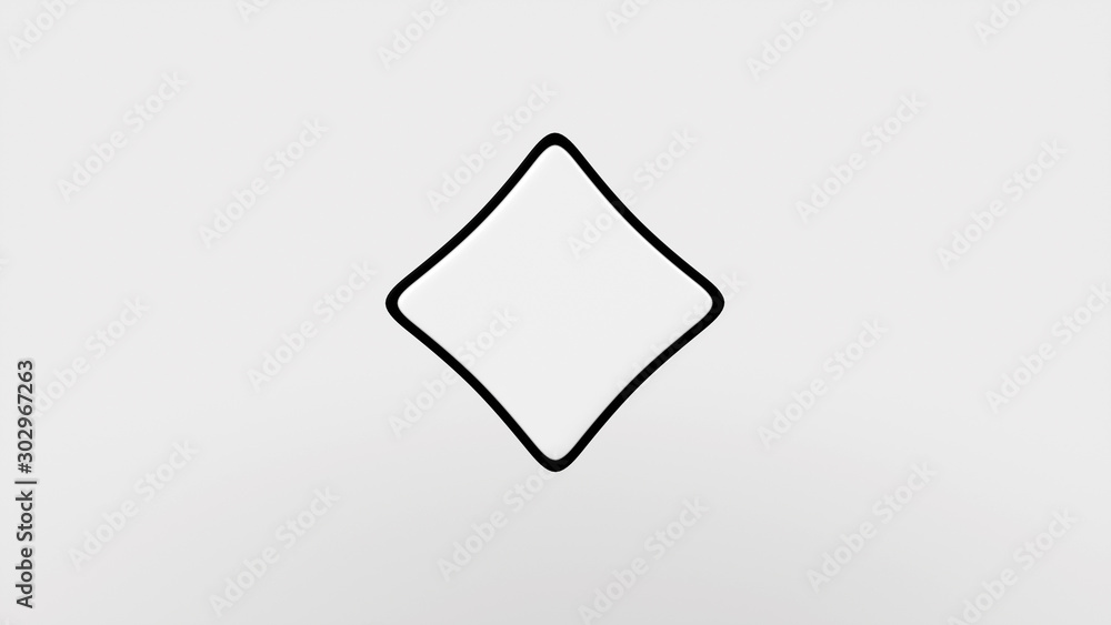Ace Playing Card Symbol - White Diamonds With Black Frame. Casino Concept - 3D Illustration Ace Playing Card Symbol - White Diamonds With Black Frame. Casino Concept - 3D Illustration