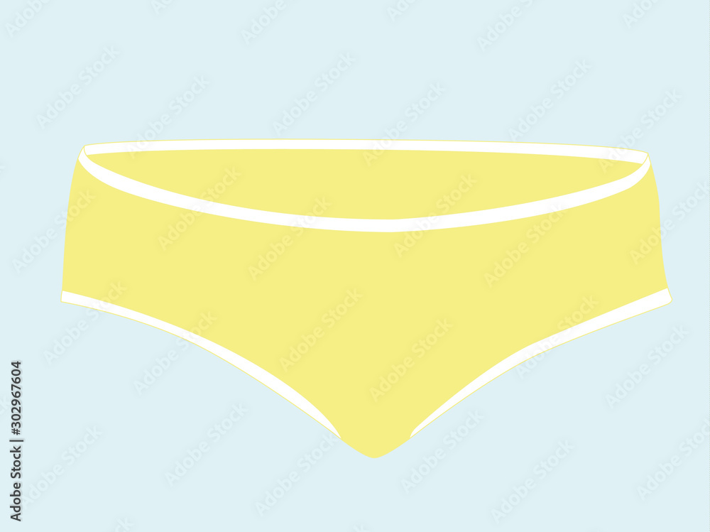 Panties yelow realistic vector illustration isolated Panties yelow realistic vector illustration isolated