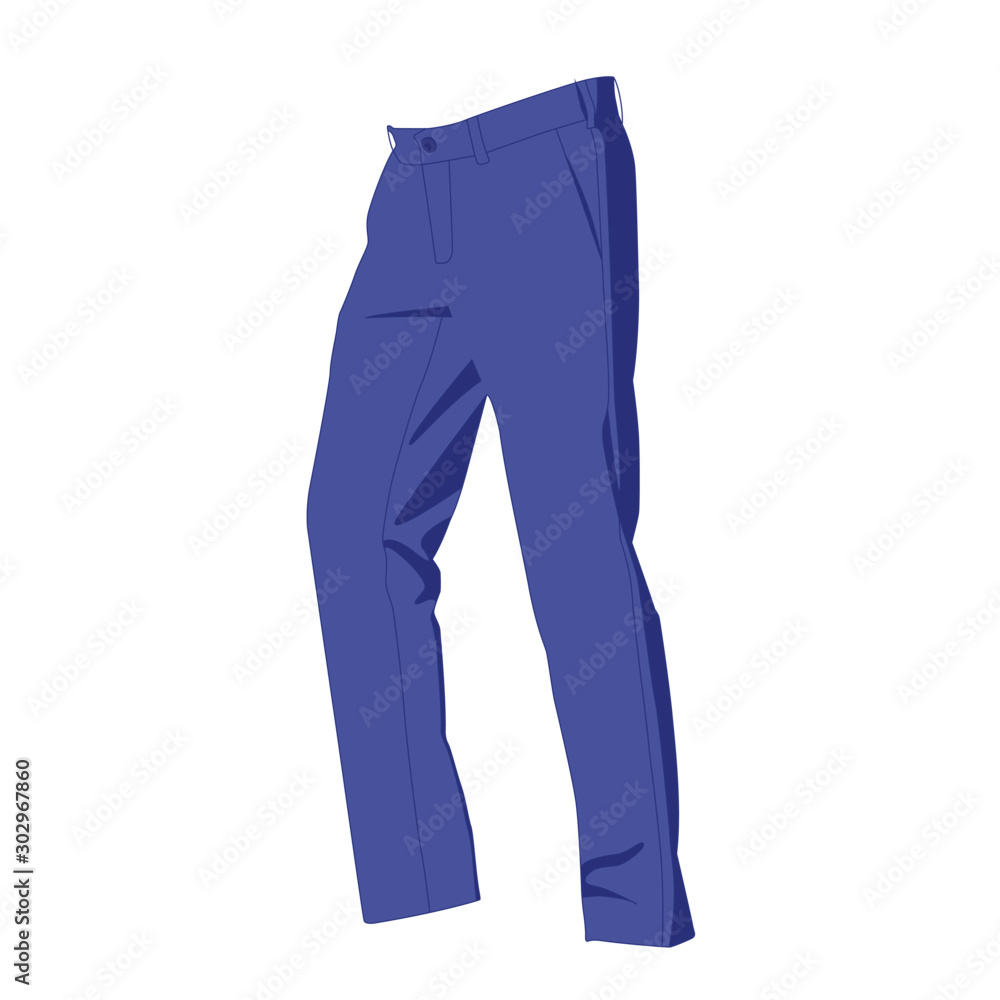Pants blue realistic vector illustration isolated Pants blue realistic vector illustration isolated