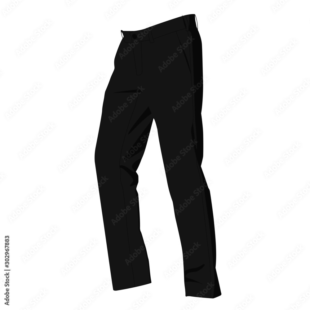 Pants black realistic vector illustration isolated Pants black realistic vector illustration isolated