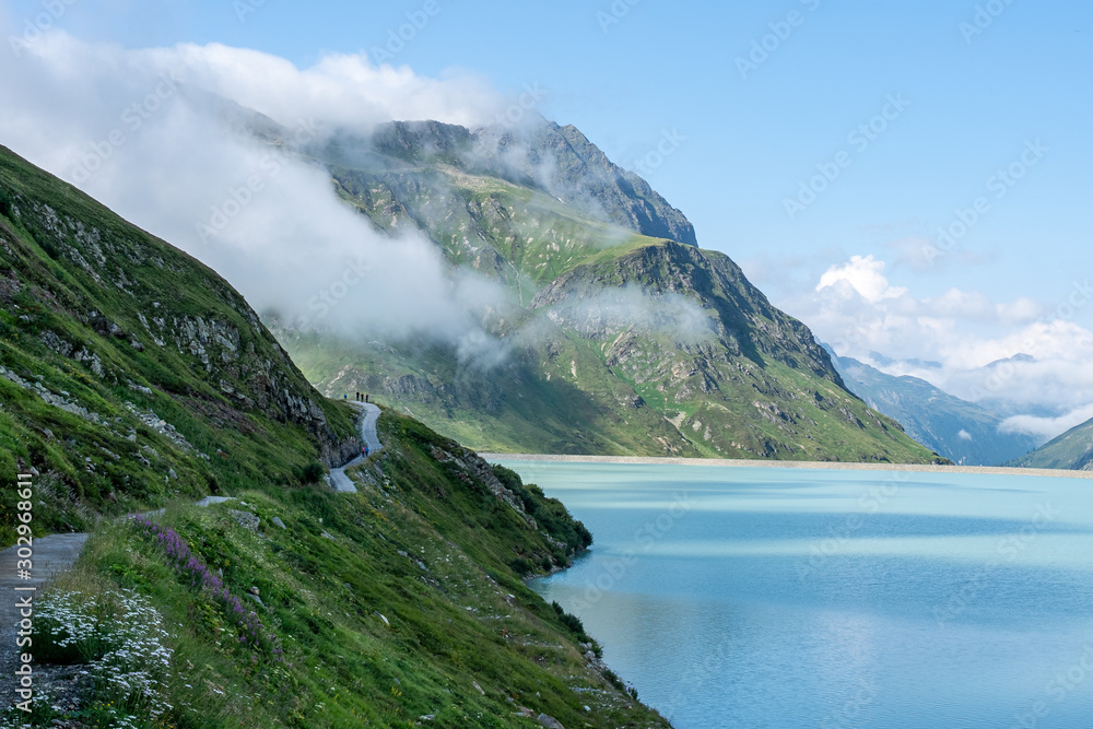 bieler hoehe with lake in montafon silvretta in the austrian alps, austria