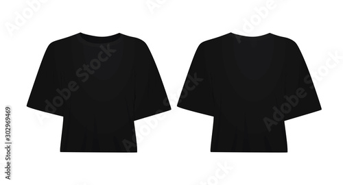 Black women crop top. vector illustration