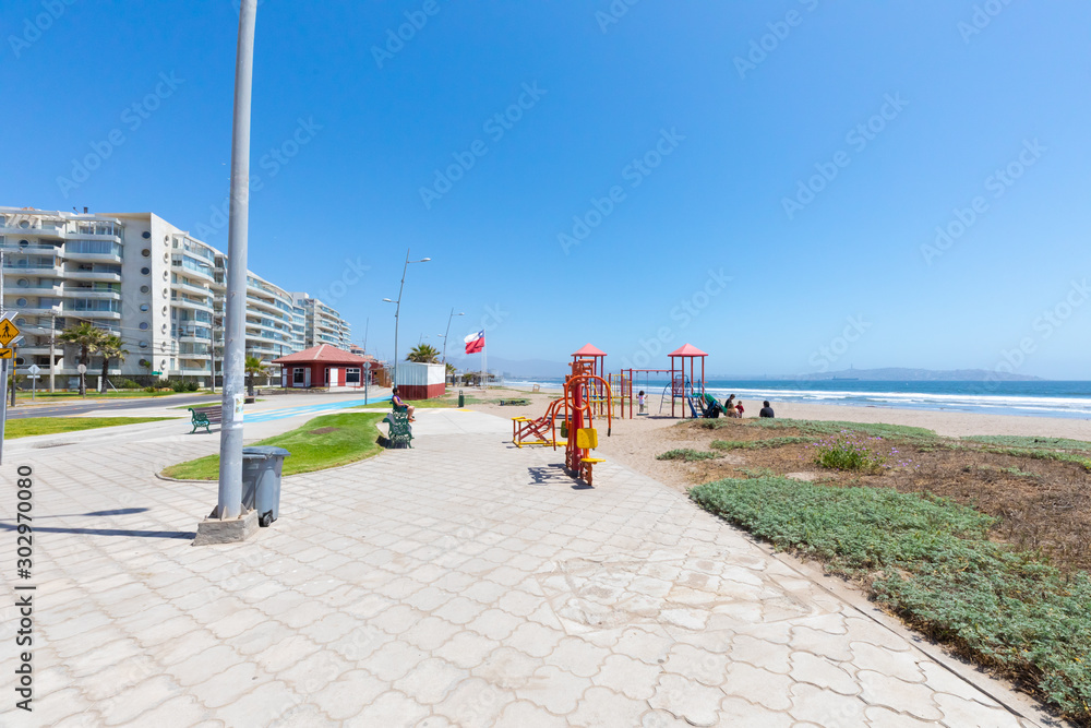 Chile La Serena lighthouse beach play area