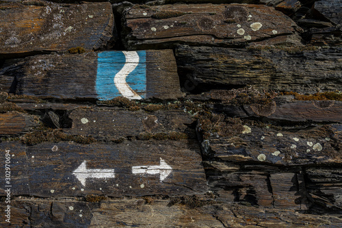 symbol of rheinsteig hiking trail in the middle rhine valley  germany