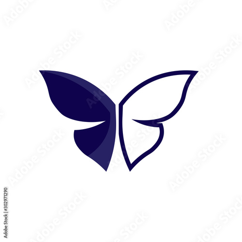 Vector Butterfly conceptual simple colorful icon Logo Vector Animal Insect