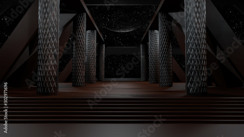 Space environment, ready for comp of your characters.3D rendering