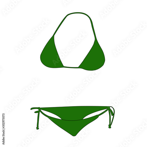 Bikini green realistic vector illustration isolated