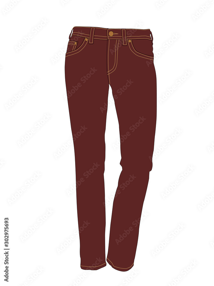 jeans red realistic vector illustration isolated jeans red realistic vector illustration isolated