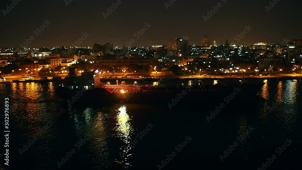Oil Tanker Leaving Havana Harbor, View from Morro Castle, Havana, Cuba Oil Tanker Leaving Havana Harbor, View from Morro Castle, Havana, Cuba