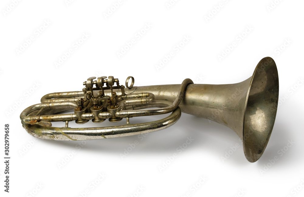 Obraz premium Old vintage French horn